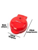 Mini Maquina Forma Elétrica Retro De Fazer Waffles Donuts Rosquinhas Vermelho
