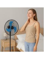 Ventilador De Chao Coluna Forte Silencioso Turbo Coluna Pedestal 3 Velocidades Ajustavel Helice Grade Metal Oscilante Ta