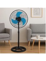 Ventilador De Chao Coluna Forte Silencioso Turbo Coluna Pedestal 3 Velocidades Ajustavel Helice Grade Metal Oscilante Ta