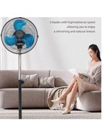 Ventilador De Chao Coluna Forte Silencioso Turbo Coluna Pedestal 3 Velocidades Ajustavel Helice Grade Metal Oscilante Ta