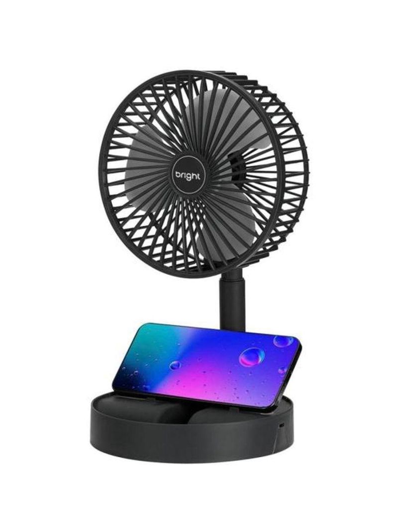 Ventilador Portátil Recarregável Bright Vn003 Preto