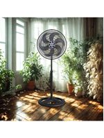 Ventilador Oscilante De Coluna Turbo 6 Pás 50cm Preto 110V