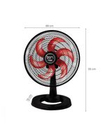 Ventilador De Mesa 127v Premium 50cm Preto/Vermelho Tron
