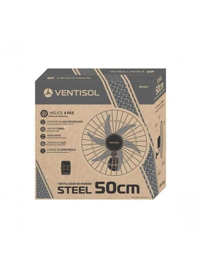 Ventilador De Parede Ventisol Turbo 6 Steel 50cm