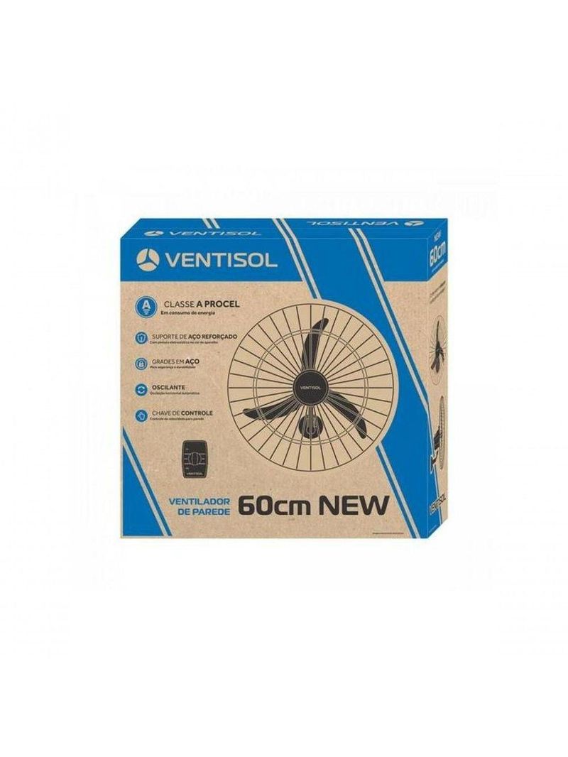 Ventilador De Parede Ventisol New Premium 60cm Preto 110V