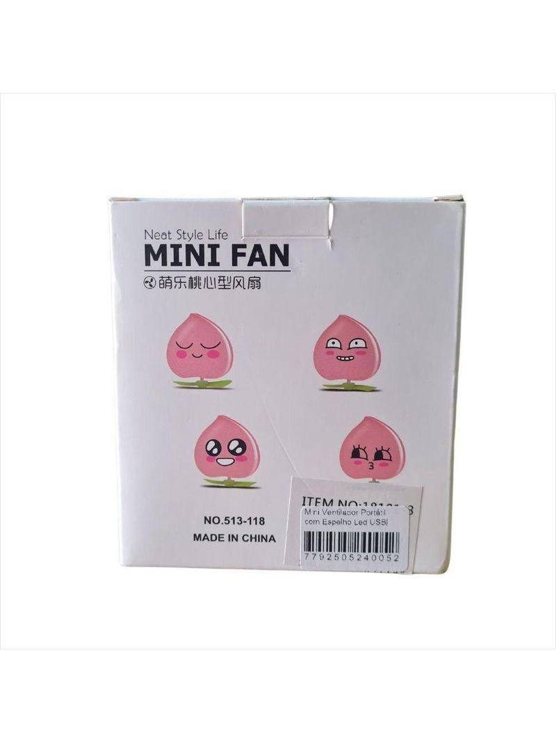 Mini Ventilador Portátil Com Espelho Led Usb|