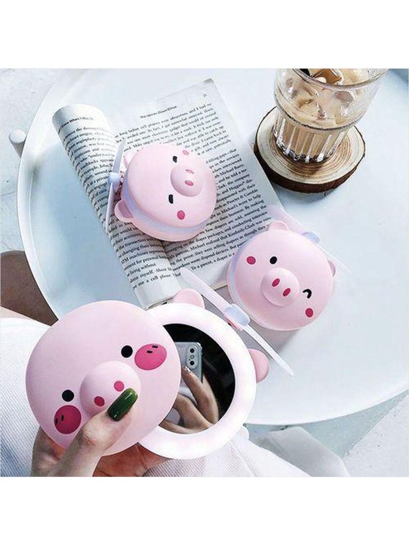 Mini Ventilador Portátil Com Espelho Led Usb|