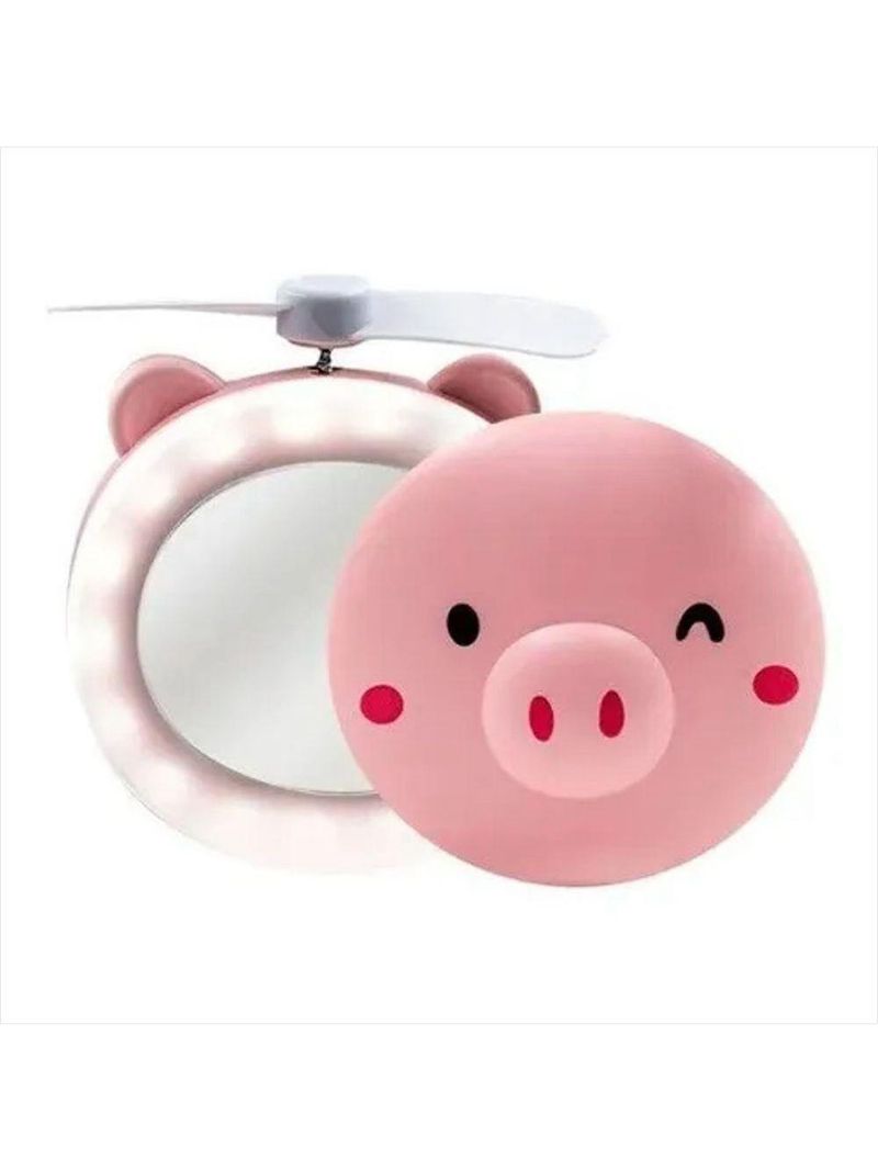 Mini Ventilador Portátil Com Espelho Led Usb|