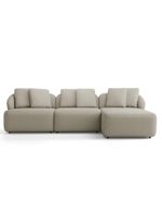 Sofá 3 Lugares Com Chaise Direito Sala Living 254cm Arlo F04 Linho Bege - Lyam Decor