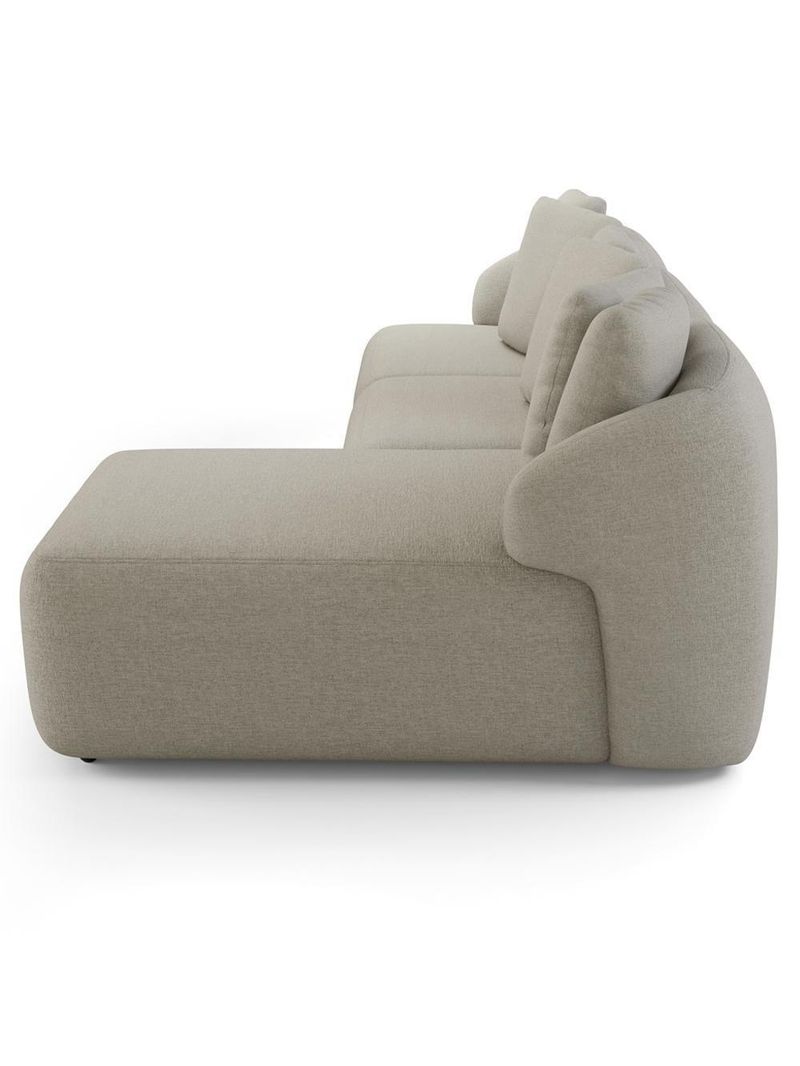Sofá 3 Lugares Com Chaise Direito Sala Living 254cm Arlo F04 Linho Bege - Lyam Decor