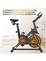 Bicicleta Ergométrica Spinning Gallant Start Roda de Inercia 6kg Magnética Até 120kg (GSP06HMGA-PT)