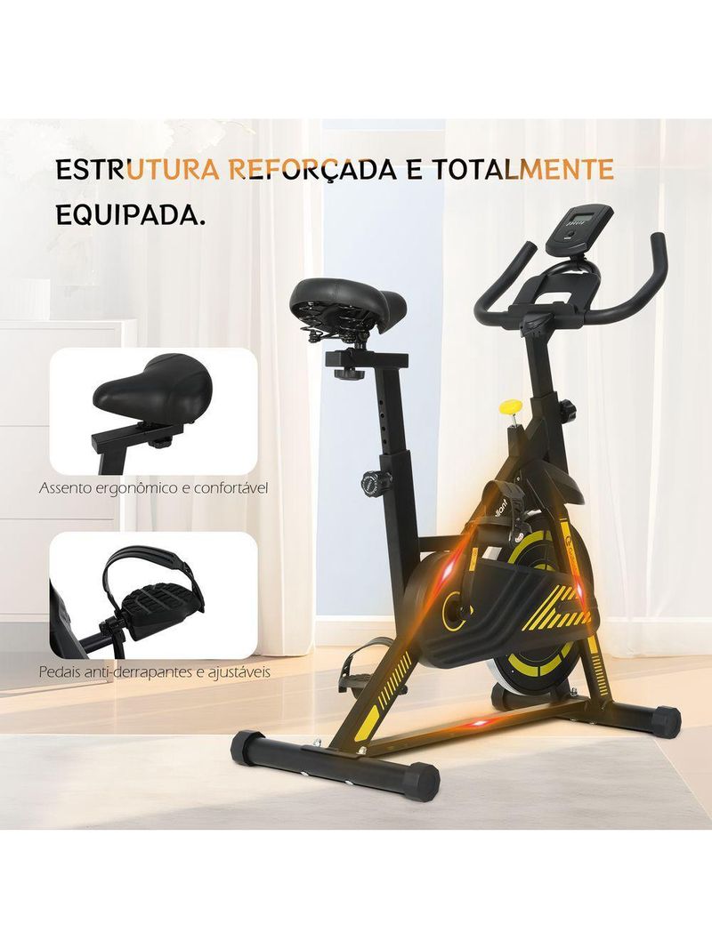 Bicicleta Ergométrica Spinning Gallant Start Roda de Inercia 6kg Magnética Até 120kg (GSP06HMGA-PT)