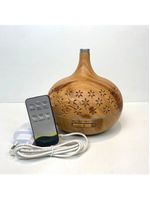 Umidificador Aromatizador Purificador De Ar Aroma Difusor Luz Led Controle Remoto Cuia Flores Marfim