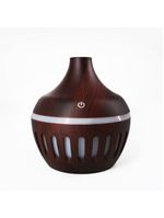 Umidificador Ultrassonico Formato Gota Rajada 200ml Mogno