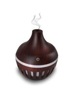 Umidificador Ultrassonico Formato Gota Rajada 200ml Mogno