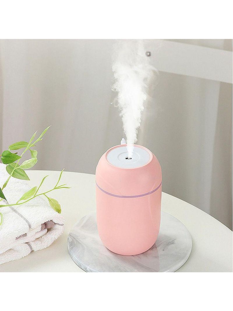 Umidificador Domestico Silencioso Luz Colorida Led Spray Rosa