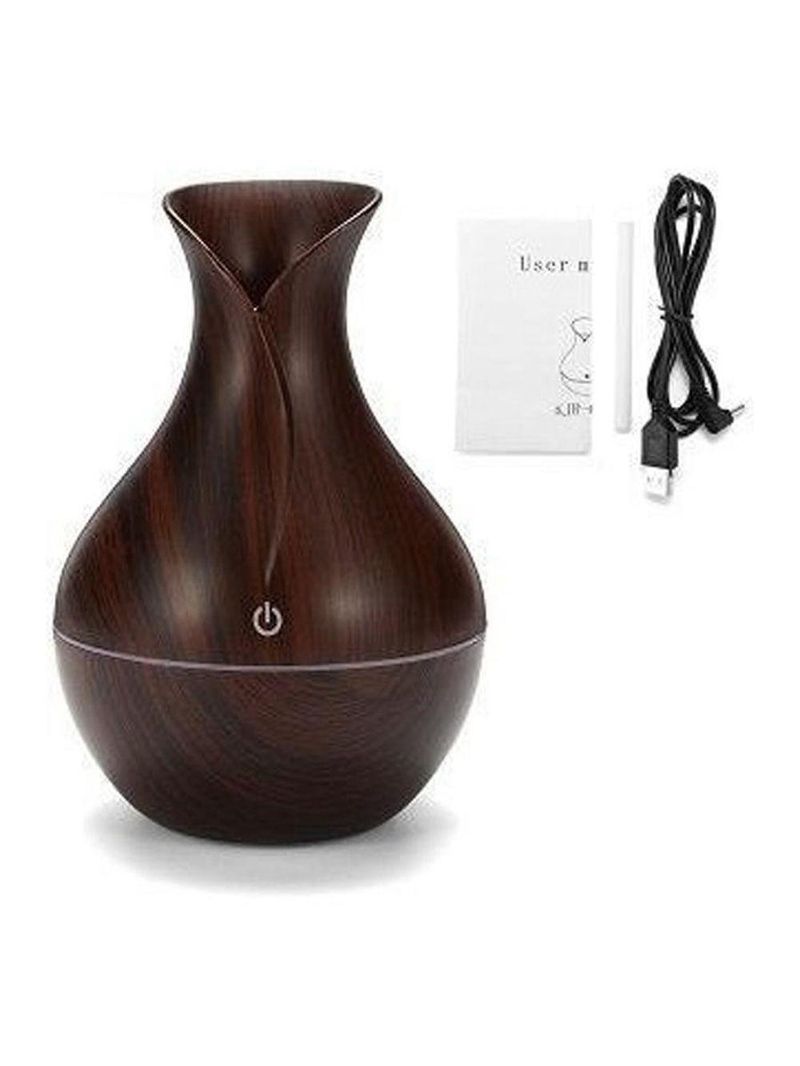 Umidificador Purificador Difusor Ultrassonico Luzes Led Marrom Escuro