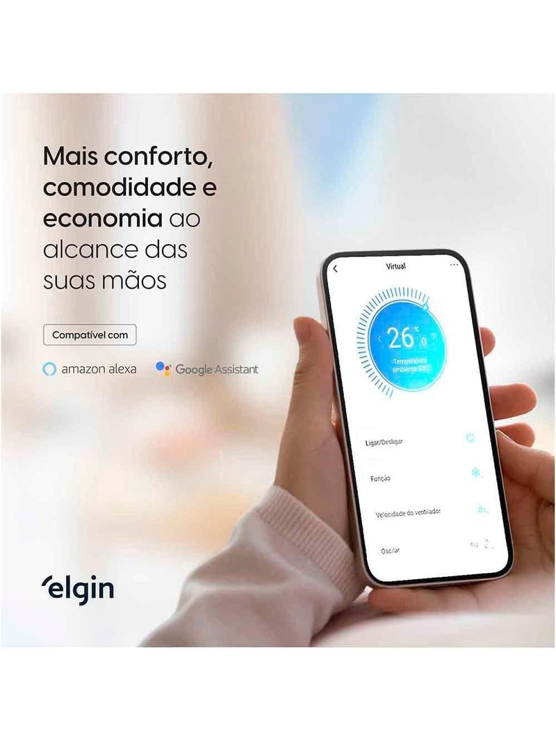 Ar Condicionado Split Hi Wall Eco II Wi-Fi Inverter Elgin 12000 BTUs R-32 Quente e Frio 220V