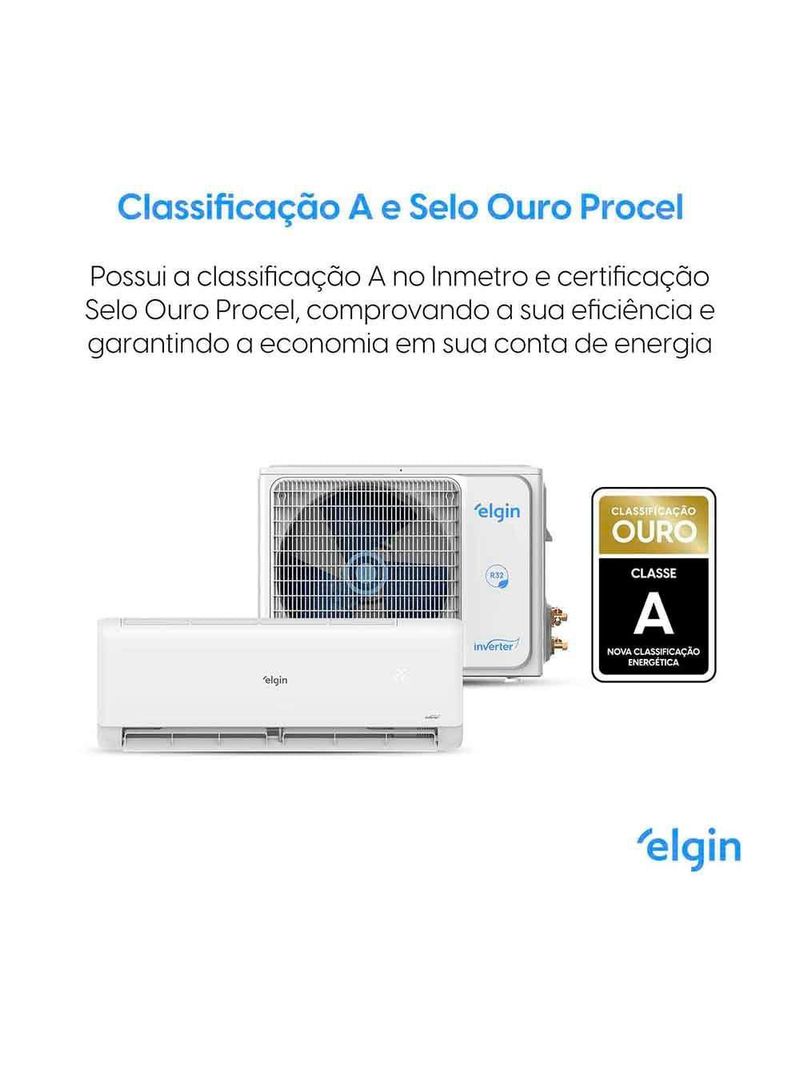 Ar Condicionado Split Hi Wall Eco II Wi-Fi Inverter Elgin 12000 BTUs R-32 Quente e Frio 220V