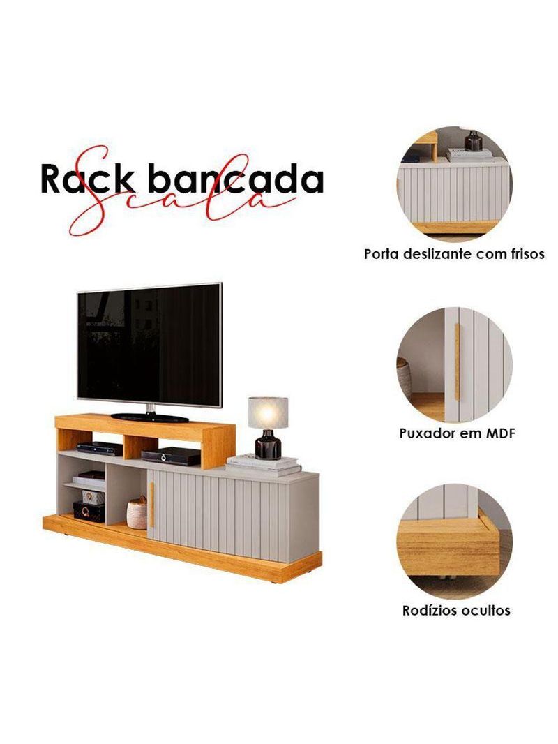 Rack Bancada Para Sala Ambiente Scala Cedro Bali – Dj Móveis
