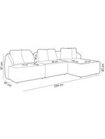 Sofá 3 Lugares Com Chaise Direito Sala Living 254cm Arlo F04 Linho Cinza - Lyam Decor