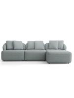 Sofá 3 Lugares Com Chaise Direito Sala Living 254cm Arlo F04 Linho Cinza - Lyam Decor