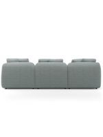 Sofá 3 Lugares Com Chaise Direito Sala Living 254cm Arlo F04 Linho Cinza - Lyam Decor