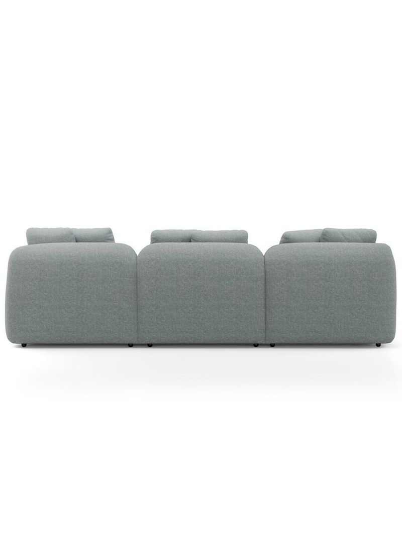 Sofá 3 Lugares Com Chaise Direito Sala Living 254cm Arlo F04 Linho Cinza - Lyam Decor