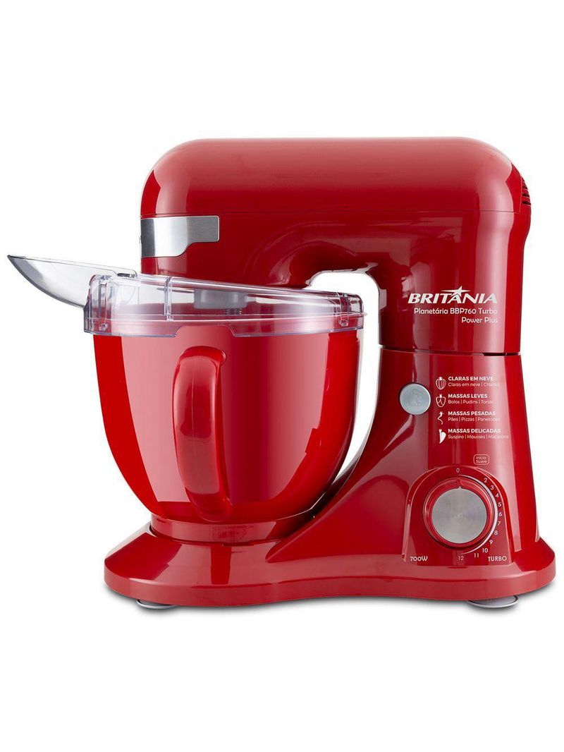 Batedeira Planetária Britânia BBP760VMW Turbo Vermelha 220V
