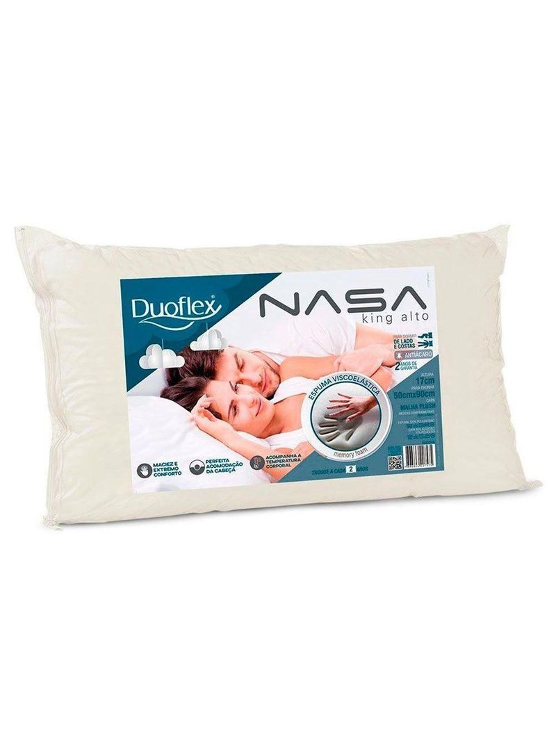 Travesseiro Viscoelástico Nasa Luxo King NN1016 (90x50) - Duoflex