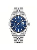 Relógio Masculino Sapphero Em Aço Inoxidável - Design Clássico Azul