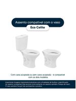 Tampa de Vaso Sanitário Almofadada Eco Branco – Para Bacia Celite