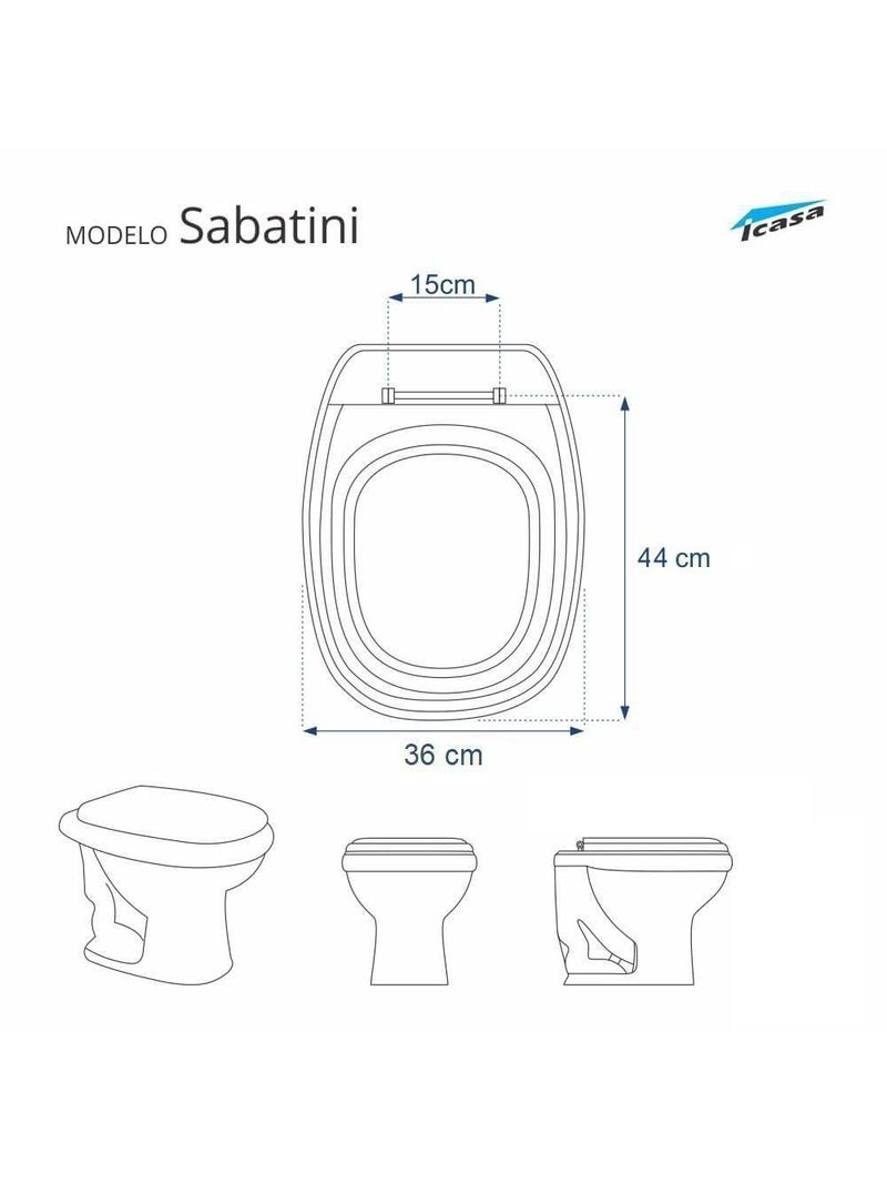 Tampa de Vaso Sanitário Almofadada Sabatini Palha – Para Bacia Icasa