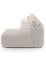 Sofá 5 Lugares Com Chaise Direito Sala Living 394cm Arlo F04 Veludo Bege - Lyam Decor