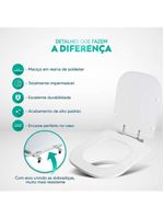 Tampa de Vaso Sanitário Poliéster Misti Branco – Para Louça Icasa 6LPF