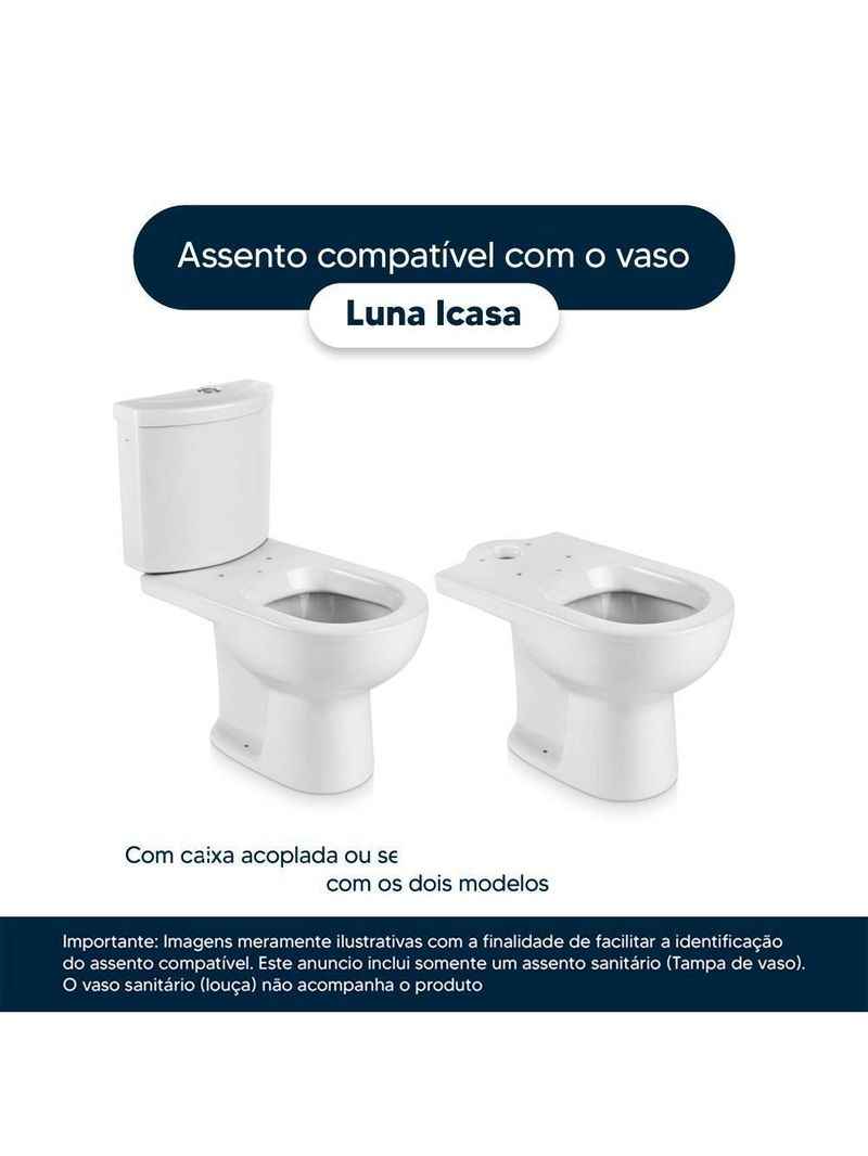 Tampa de Vaso Sanitário Poliéster Decorada Borboleta Luna Transparente – Para Louça Icasa