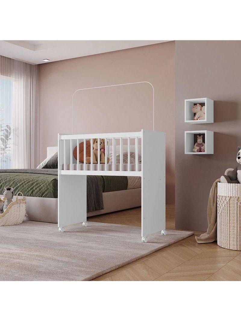 Mini Berço Moisés New Alegria Branco Brilho Com Colchão – Veronez