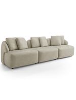 Sofá 3 Lugares Para Sala De Estar Living 234cm Arlo F04 Veludo Bege - Lyam Decor