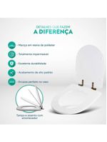 Tampa de Vaso Sanitário Poliéster com Fechamento Lento Duna Marrom Fosco – Para Louça Deca