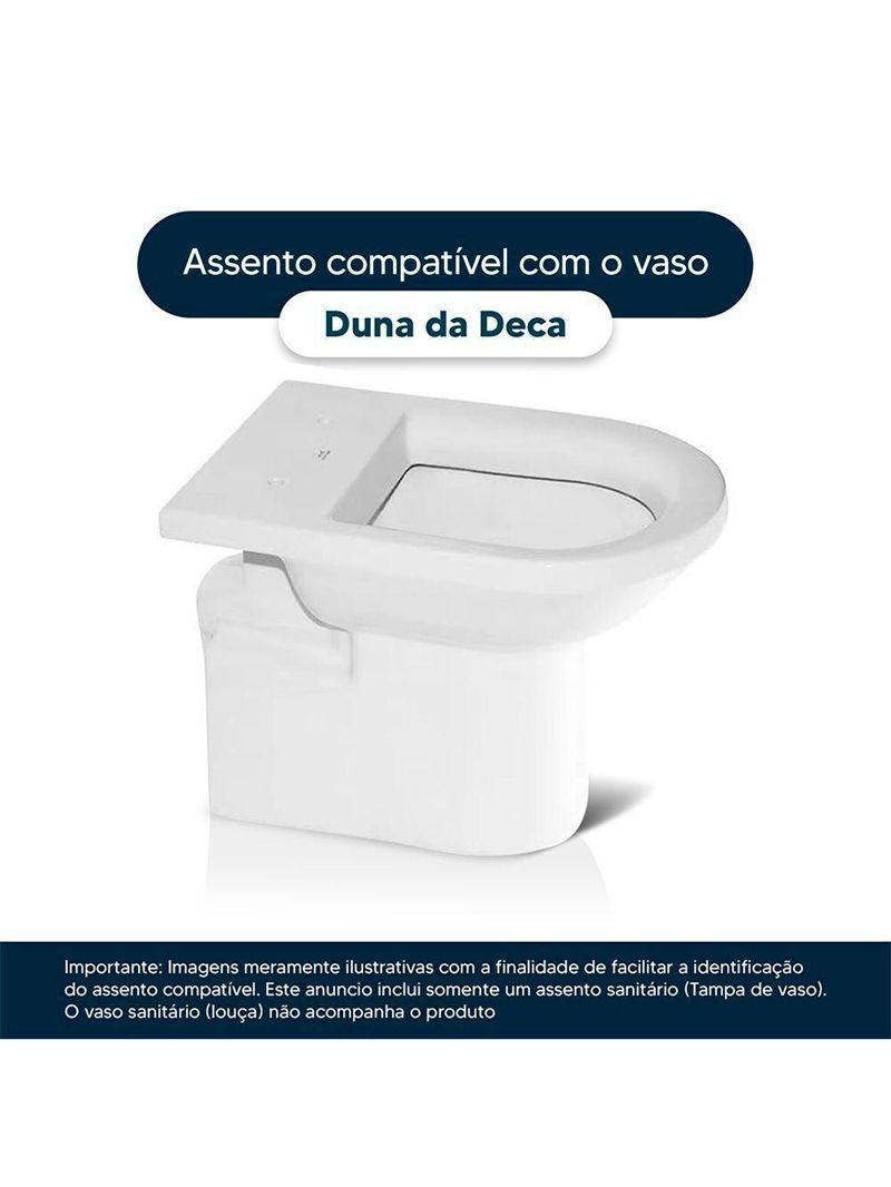 Tampa de Vaso Sanitário Poliéster com Fechamento Lento Duna Marrom Fosco – Para Louça Deca