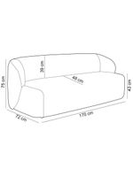 Sofá 2 Lugares Orgânico Para Sala De Estar Living 170cm Heidy F04 Bouclê Bege - Lyam Decor