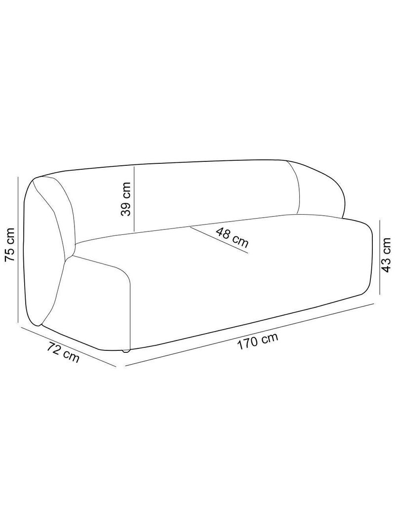 Sofá 2 Lugares Orgânico Para Sala De Estar Living 170cm Heidy F04 Bouclê Bege - Lyam Decor