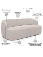 Sofá 2 Lugares Orgânico Para Sala De Estar Living 170cm Heidy F04 Bouclê Bege - Lyam Decor