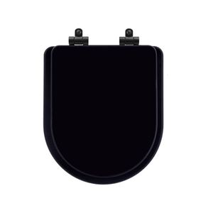 Tampa de Vaso Sanitário Poliéster com Fechamento Lento Nuova Preto – Para Louça Deca