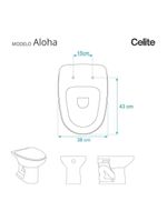 Tampa de Vaso Sanitário Poliéster Decorada Borboleta Aloha Bege – Para Louça Celite