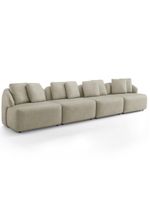 Sofá 4 Lugares Para Sala De Estar Living 314cm Arlo F04 Veludo Bege - Lyam Decor