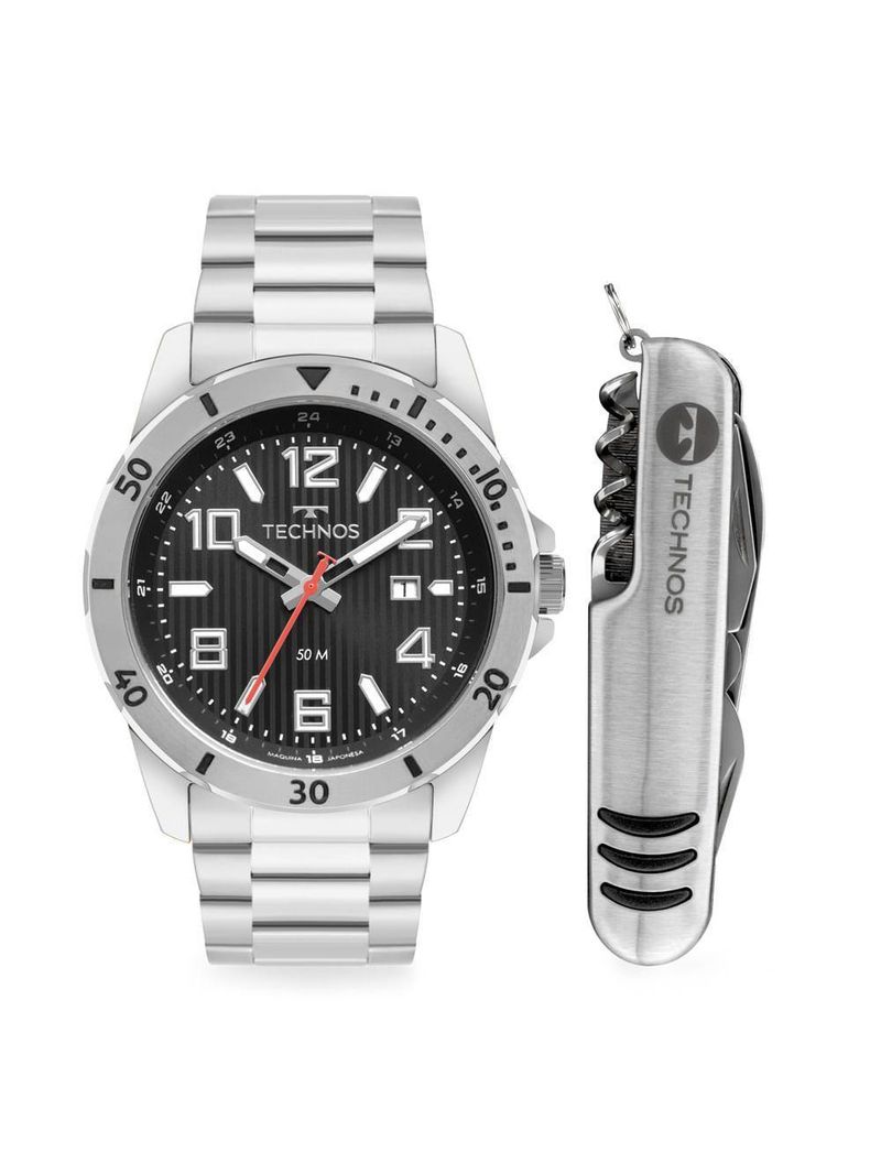 Kit Technos Masculino Militar Prata - 2115tvc-k1p 2115tvc-k1p