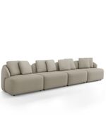 Sofá 4 Lugares Para Sala De Estar Living 314cm Arlo F04 Linho Bege - Lyam Decor