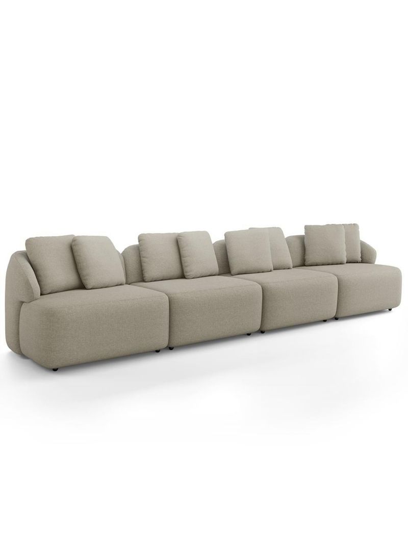 Sofá 4 Lugares Para Sala De Estar Living 314cm Arlo F04 Linho Bege - Lyam Decor