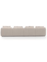 Sofá 5 Lugares Com Chaise Direito Sala Living 334cm Arlo F04 Bouclê Bege - Lyam Decor